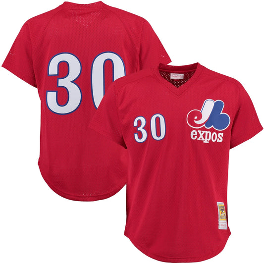Tim Raines Montreal Expos Mitchell And Ness Batting Practice Jersey - Red Official Team Jersey Sports Fan Apparel Official MLB Team Apparel Baseball F