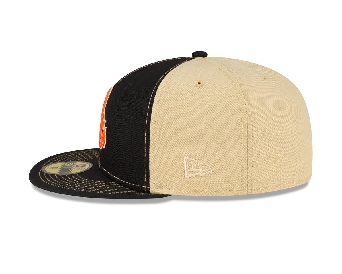 Men s Baltimore Orioles New Era Black Vegas Gold 59FIFTY Fitted Hat Official Team Hat Sports Fan Cap Official MLB Team Hat Baseball Fan Cap
