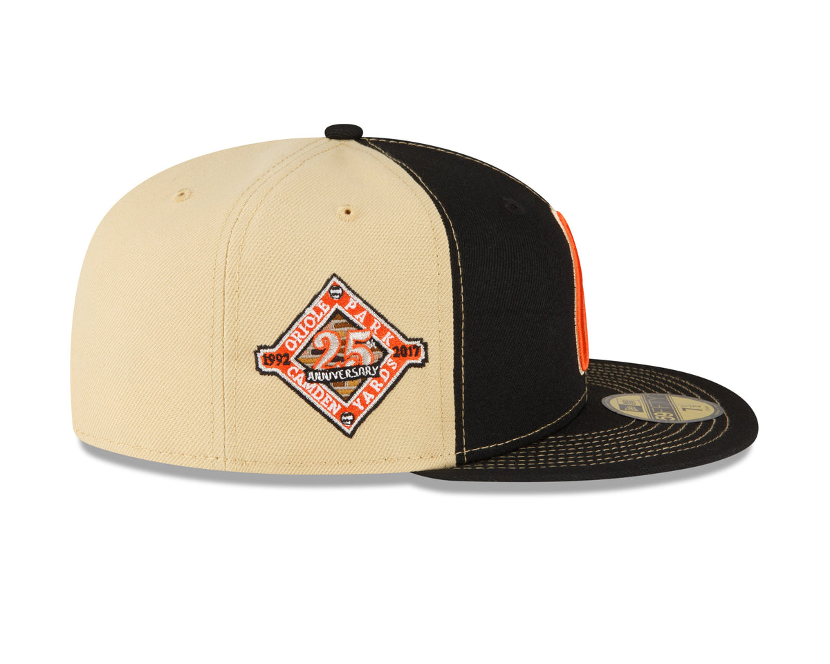 Men s Baltimore Orioles New Era Black Vegas Gold 59FIFTY Fitted Hat Official Team Hat Sports Fan Cap Official MLB Team Hat Baseball Fan Cap
