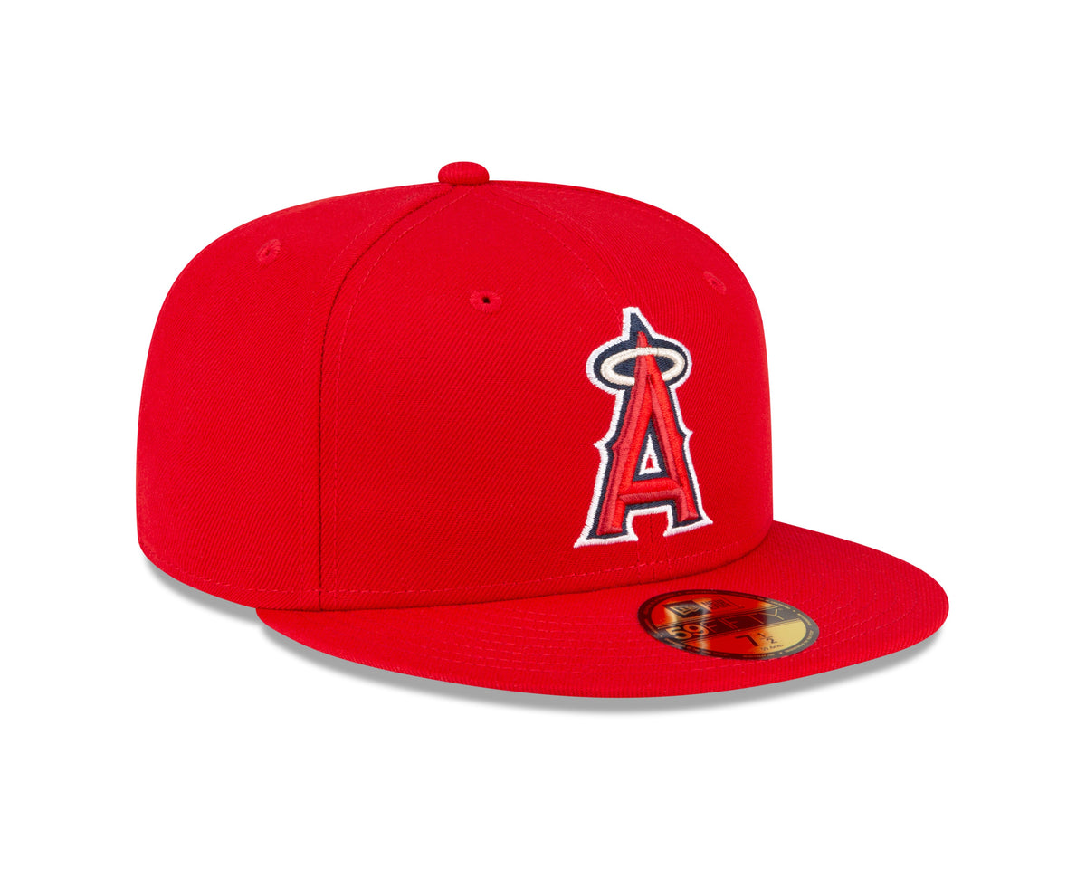 Men s Anaheim Angels New Era Red Game Authentic Collection On-Field 59FIFTY Fitted Hat Official Team Hat Sports Fan Cap Official MLB Team Hat Baseball
