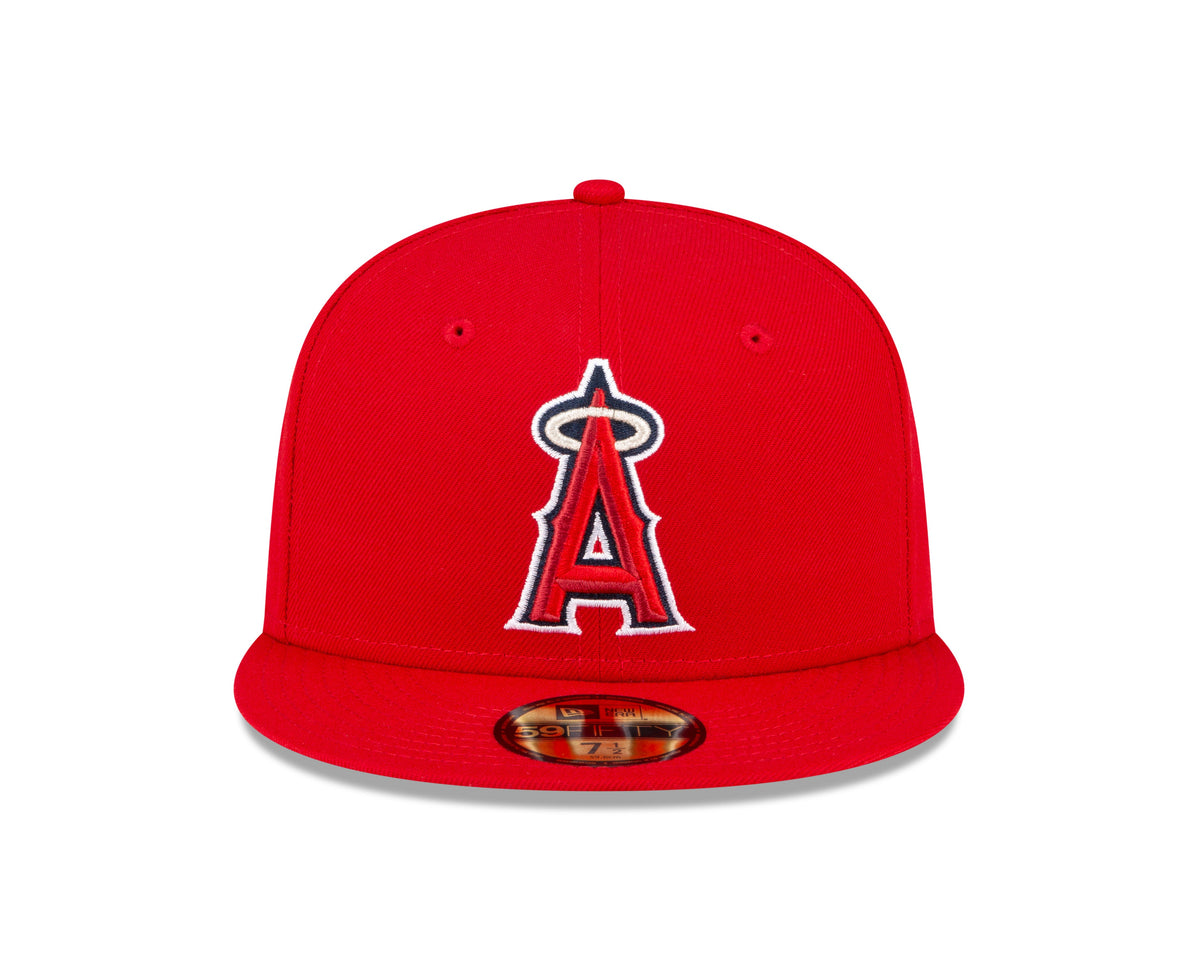Men s Anaheim Angels New Era Red Game Authentic Collection On-Field 59FIFTY Fitted Hat Official Team Hat Sports Fan Cap Official MLB Team Hat Baseball