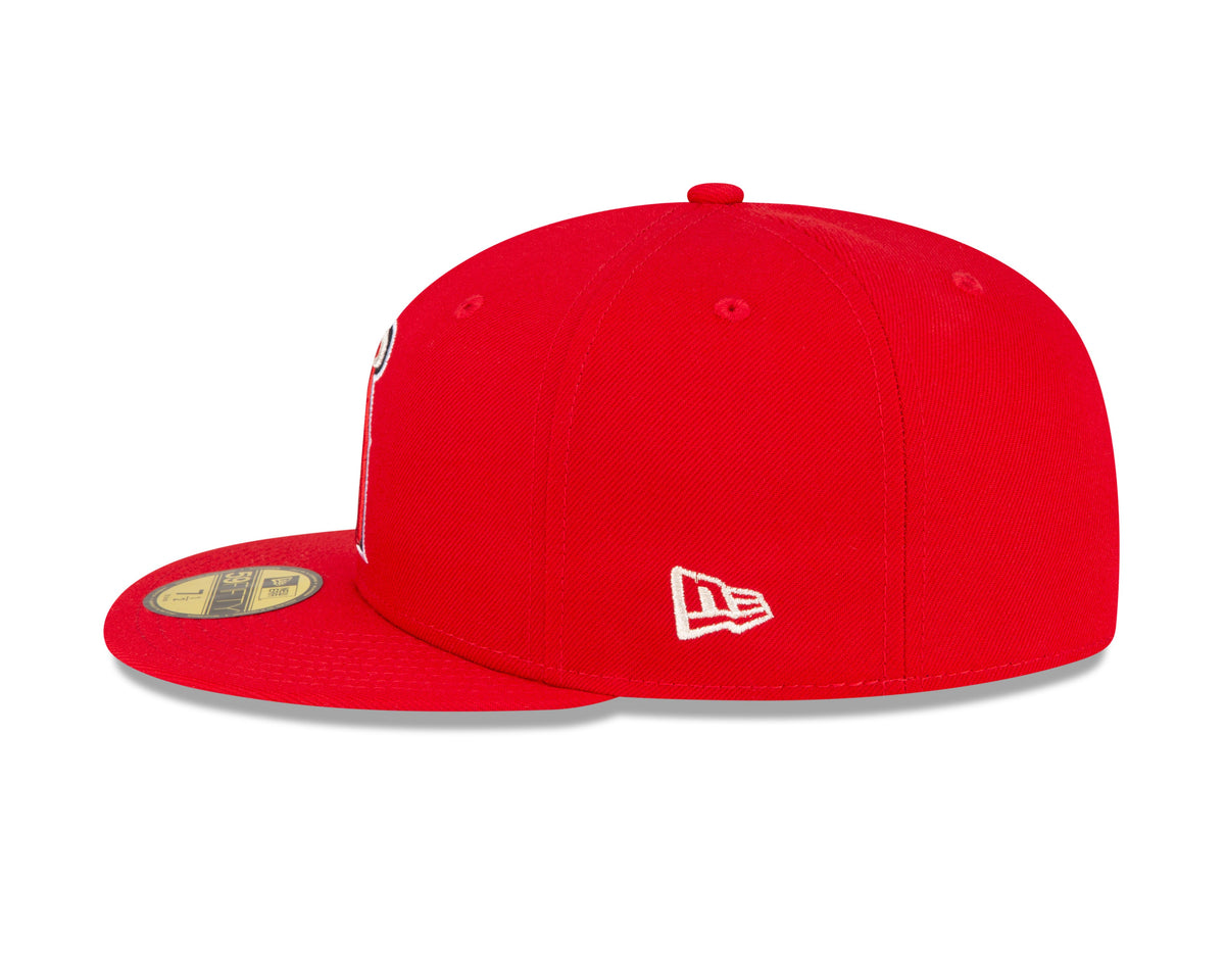 Men s Anaheim Angels New Era Red Game Authentic Collection On-Field 59FIFTY Fitted Hat Official Team Hat Sports Fan Cap Official MLB Team Hat Baseball