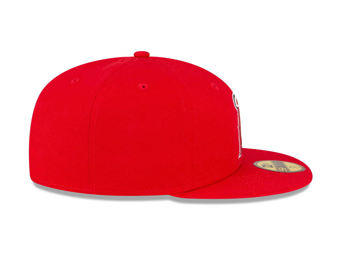 Men s Anaheim Angels New Era Red Game Authentic Collection On-Field 59FIFTY Fitted Hat Official Team Hat Sports Fan Cap Official MLB Team Hat Baseball