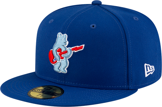 Men s Chicago Cubs New Era Royal Alternate Guitar Bear BP 59FIFTY Fitted Hat Official Team Hat Sports Fan Cap Official MLB Team Hat Baseball Fan Cap