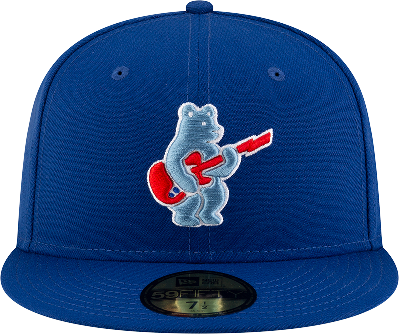 Men s Chicago Cubs New Era Royal Alternate Guitar Bear BP 59FIFTY Fitted Hat Official Team Hat Sports Fan Cap Official MLB Team Hat Baseball Fan Cap