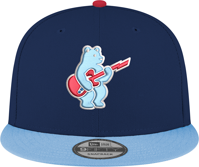 Chicago Cubs New Era Guitar Bear Alternate Navy Sky Blue 9FIFTY Snapback Hat Official Team Hat Sports Fan Cap Official MLB Team Hat Baseball Fan Cap
