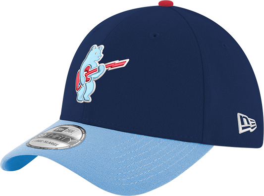 Chicago Cubs 2nd Alternate Guitar Bear Navy Sky Blue New Era 39THIRTY Flex Hat Official Team Hat Sports Fan Cap Official MLB Team Hat Baseball Fan Cap