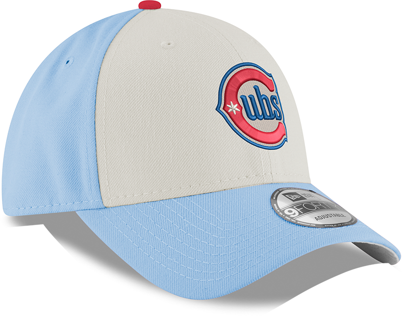 Youth Chicago Cubs Alternate 2 9FORTY Adjustable Chrome Sky Blue Cap By New Era Official Team Hat Sports Fan Cap Official MLB Team Hat Baseball Fan Ca