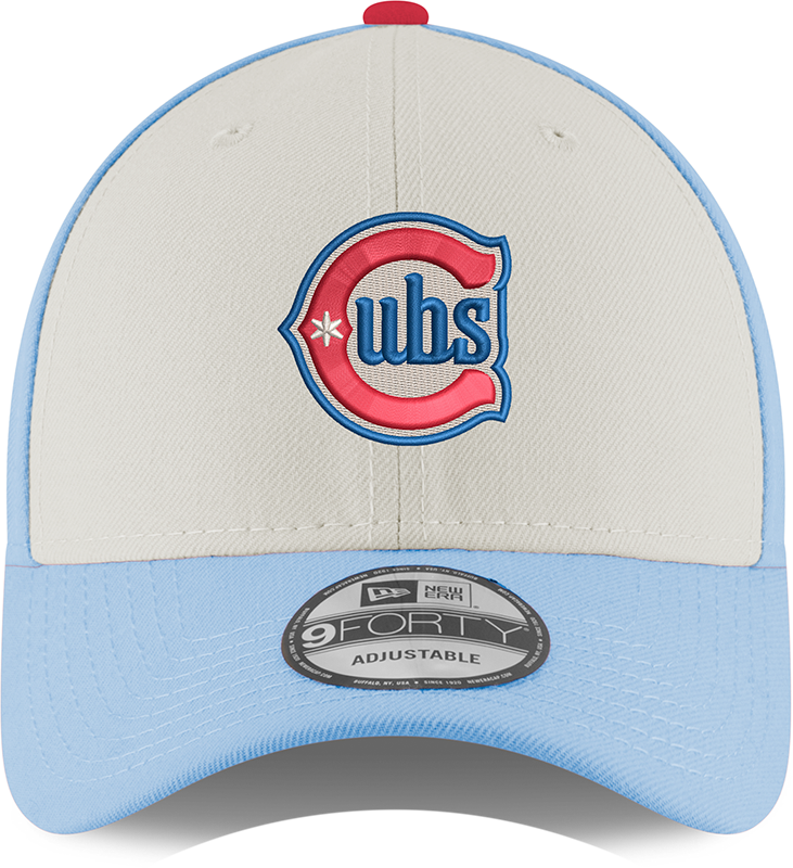 Youth Chicago Cubs Alternate 2 9FORTY Adjustable Chrome Sky Blue Cap By New Era Official Team Hat Sports Fan Cap Official MLB Team Hat Baseball Fan Ca