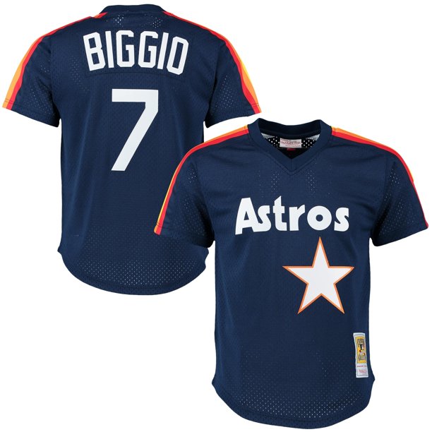 Men s Craig Biggio Houston Astros Mitchell And Ness Cooperstown Mesh Batting Practice Jersey - Navy Official Team Jersey Sports Fan Apparel Official M