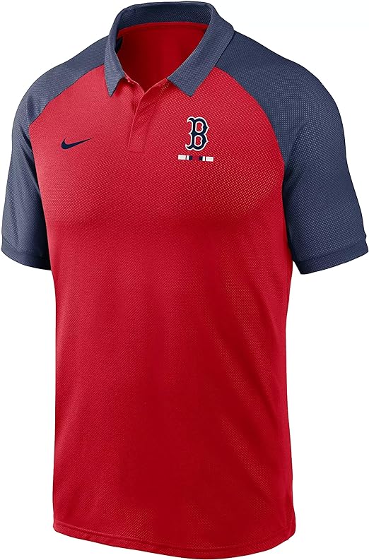 Nike Men s Boston Red Sox Red Dri-FIT Legacy Raglan Polo Official Sports Fan Gear Popular MLB Style Fan Collection