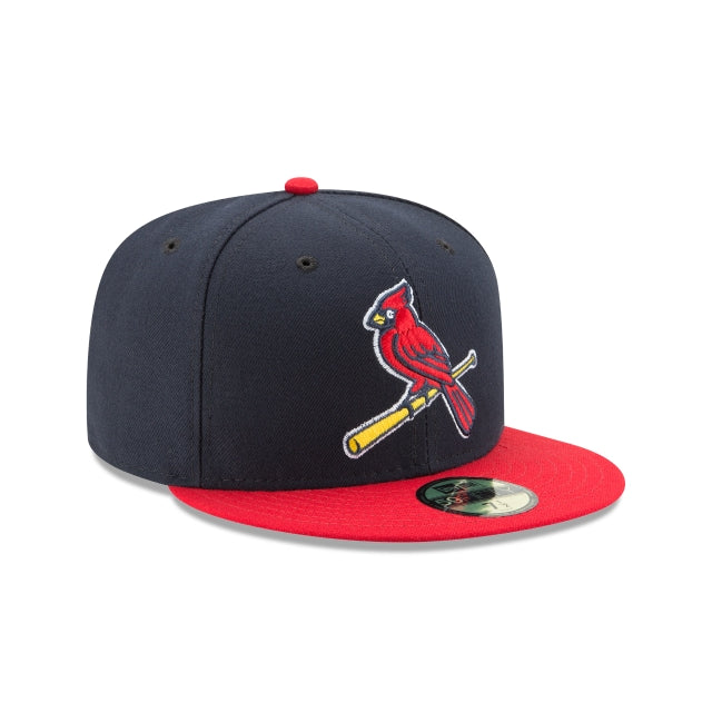 Men s St Louis Cardinals New Era Navy Red Game Authentic Collection Alternate 2 On-Field 59FIFTY Fitted Hat Official Team Hat Sports Fan Cap Official