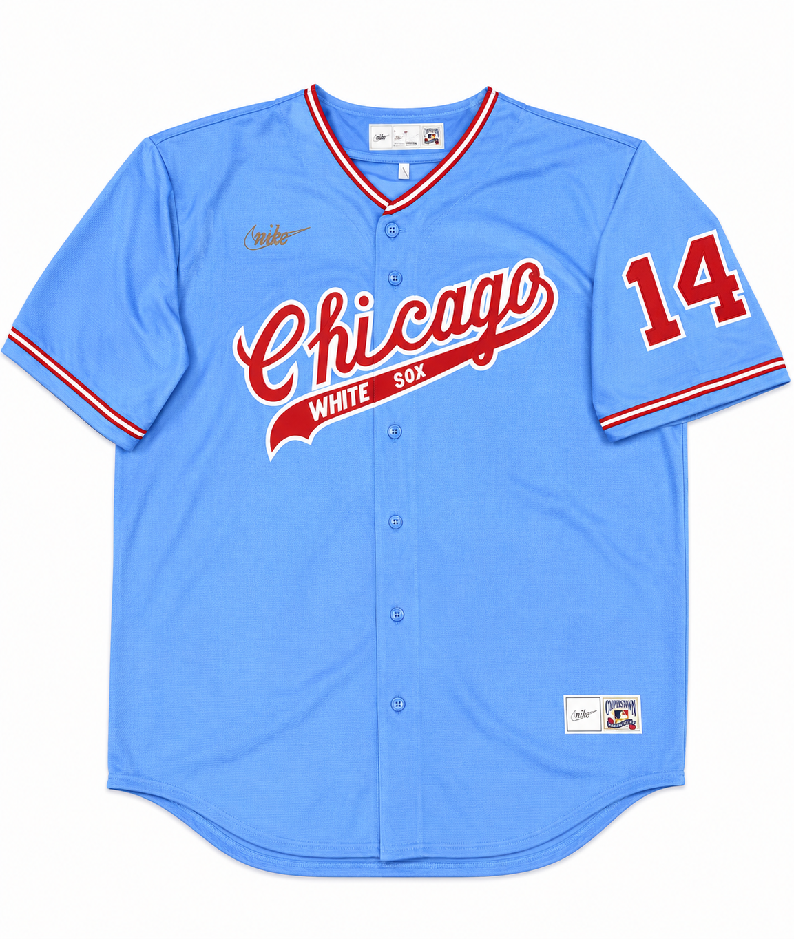 Men s Bill Melton Chicago White Sox Cooperstown Road Powder Blue Red 1972 Premium Stitch Replica Jersey Official Team Jersey Sports Fan Apparel Offici