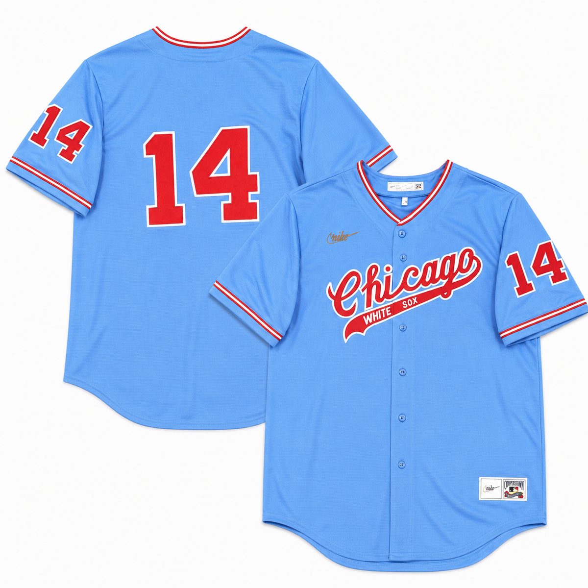 Men s Bill Melton Chicago White Sox Cooperstown Road Powder Blue Red 1972 Premium Stitch Replica Jersey Official Team Jersey Sports Fan Apparel Offici