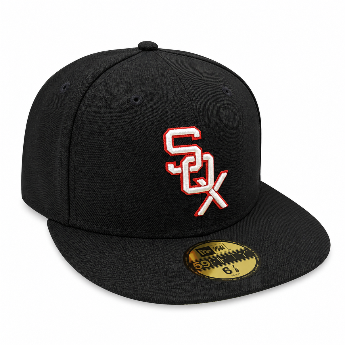 Chicago White Sox 1959 New Era Cooperstown Classics Black 59FIFTY Fitted Hat Official Team Hat Sports Fan Cap Official MLB Team Hat Baseball Fan Cap