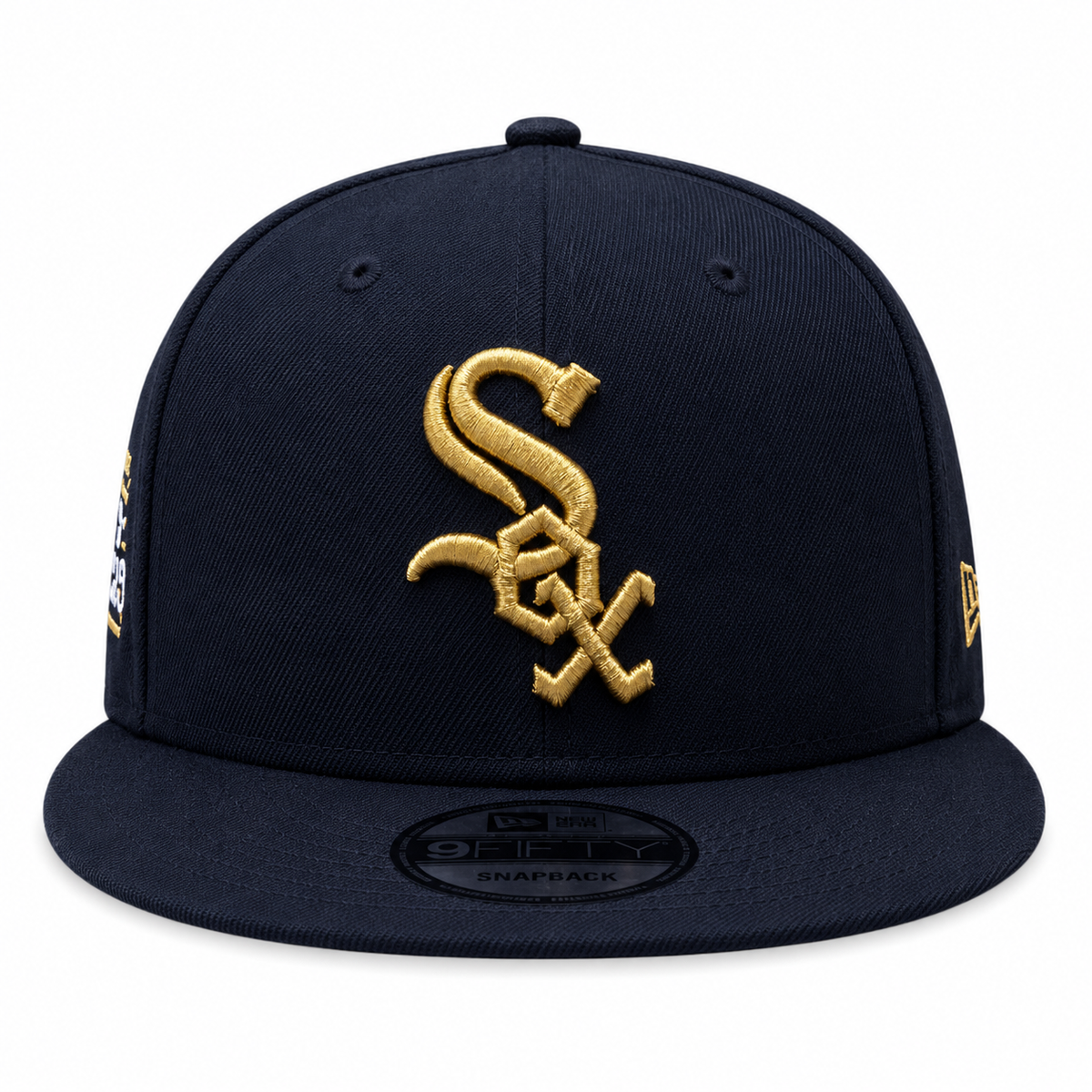 Mens Chicago White Sox New Era Black Gold Rush Cooperstown Collection Black and Gold 9FIFTY Snapback Hat Official Team Hat Sports Fan Cap Official MLB