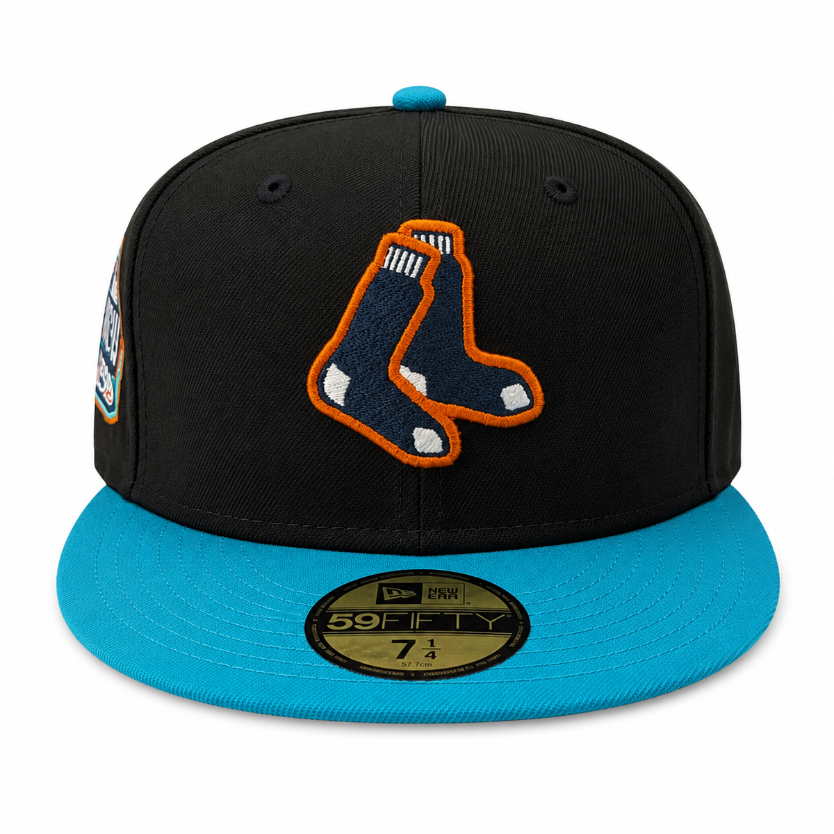 Boston Red Sox New Era Black Pine Hellbilly Deluxe 59FIFTY Fitted Hat Official Team Hat Sports Fan Cap Official MLB Team Hat Baseball Fan Cap