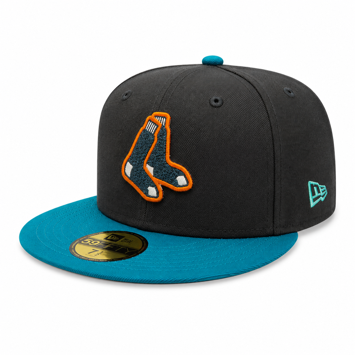 Boston Red Sox New Era Black Pine Hellbilly Deluxe 59FIFTY Fitted Hat Official Team Hat Sports Fan Cap Official MLB Team Hat Baseball Fan Cap