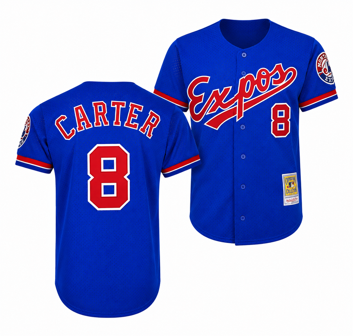 Men s Montreal Expos Gary Carter Mitchell And Ness Royal 1992 Authentic Cooperstown Collection Mesh Batting Practice Jersey Official Team Jersey Sport