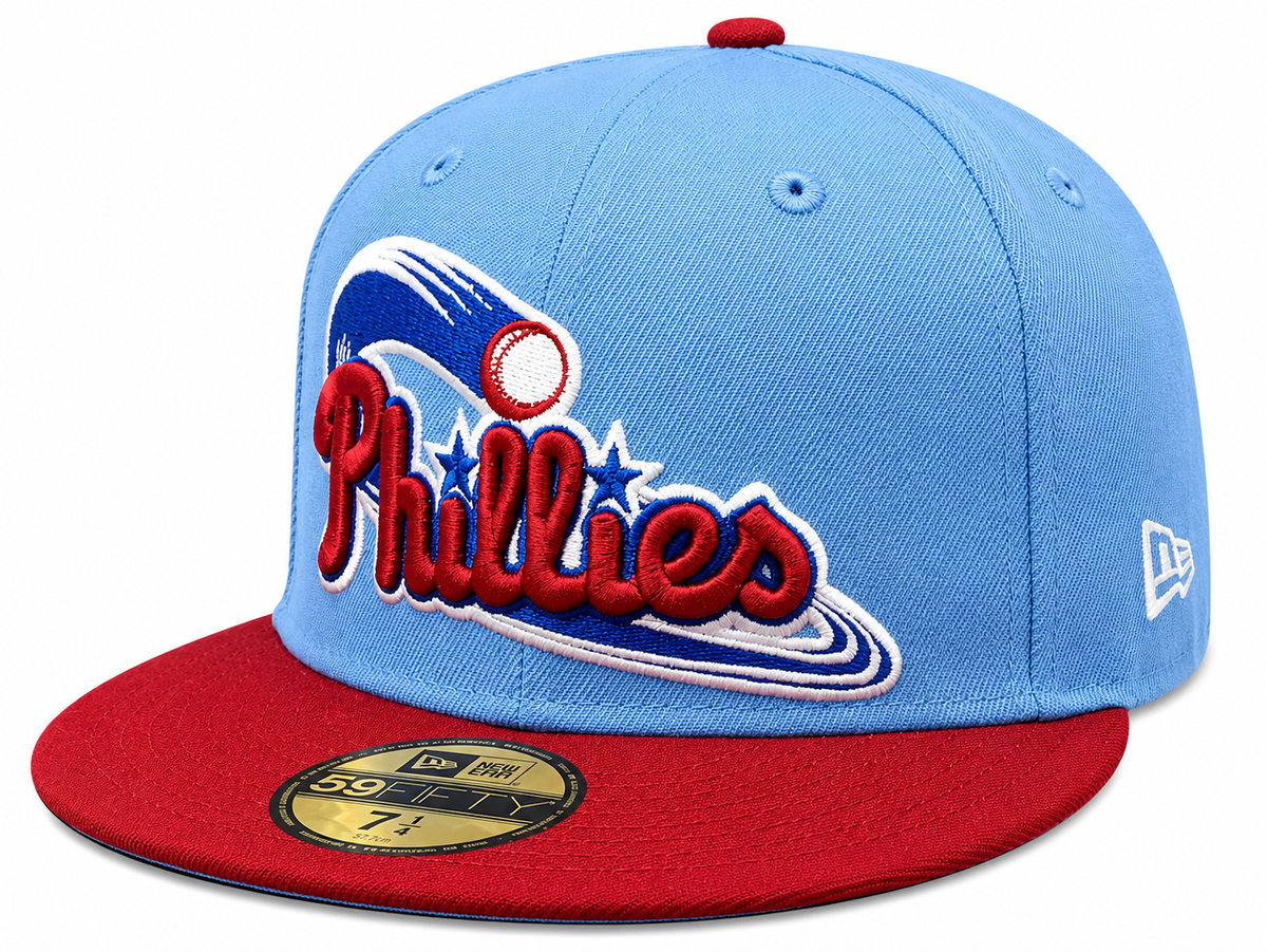 Philadelphia Phillies MLB 1996 ASG 2 Tone Sky Blue Cardinal New Era 59FIFTY Fitted Hat Official Team Hat Sports Fan Cap Official MLB Team Hat Baseball
