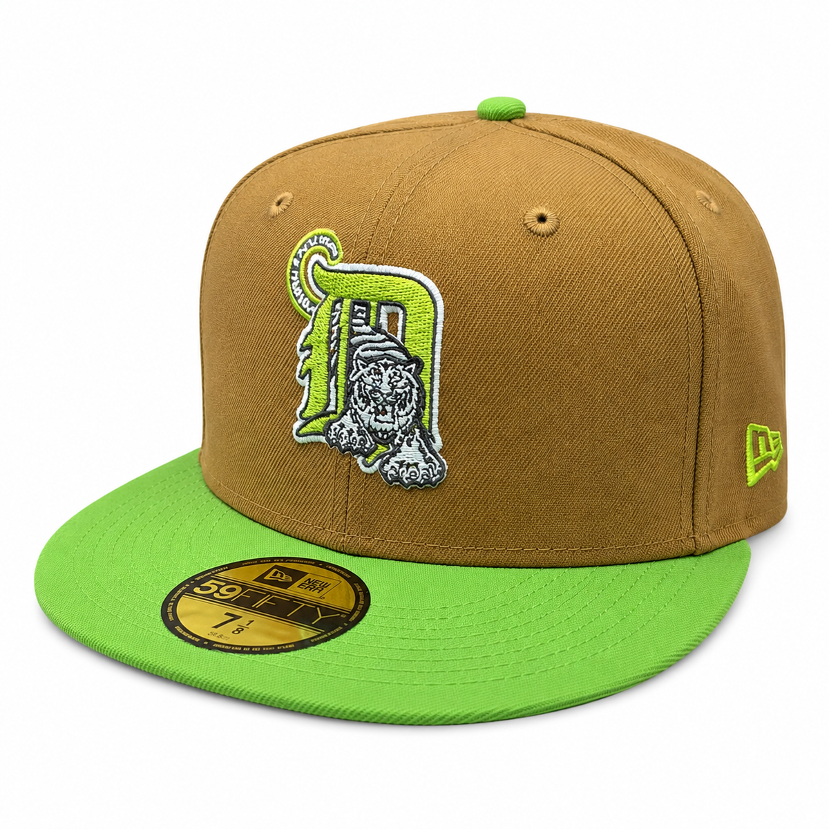 Detroit Tigers New Era Wheat Lime Cooper 59FIFTY Fitted Hat Official Team Hat Sports Fan Cap Official MLB Team Hat Baseball Fan Cap