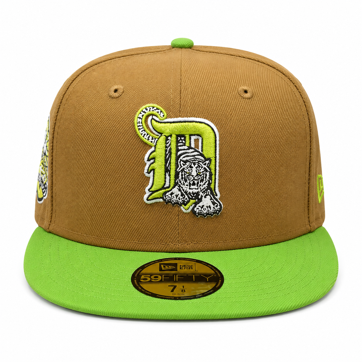 Detroit Tigers New Era Wheat Lime Cooper 59FIFTY Fitted Hat Official Team Hat Sports Fan Cap Official MLB Team Hat Baseball Fan Cap
