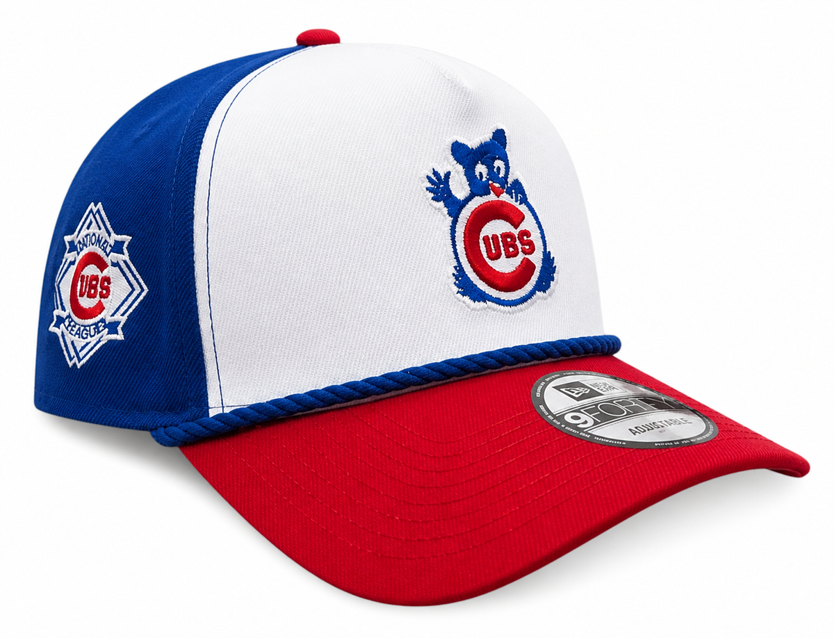 Chicago Cubs New Era Blue A-Frame 150th Anniversary Rope Waving Bear 9FIFTY Snapback Hat Official Team Hat Sports Fan Cap Official MLB Team Hat Baseba