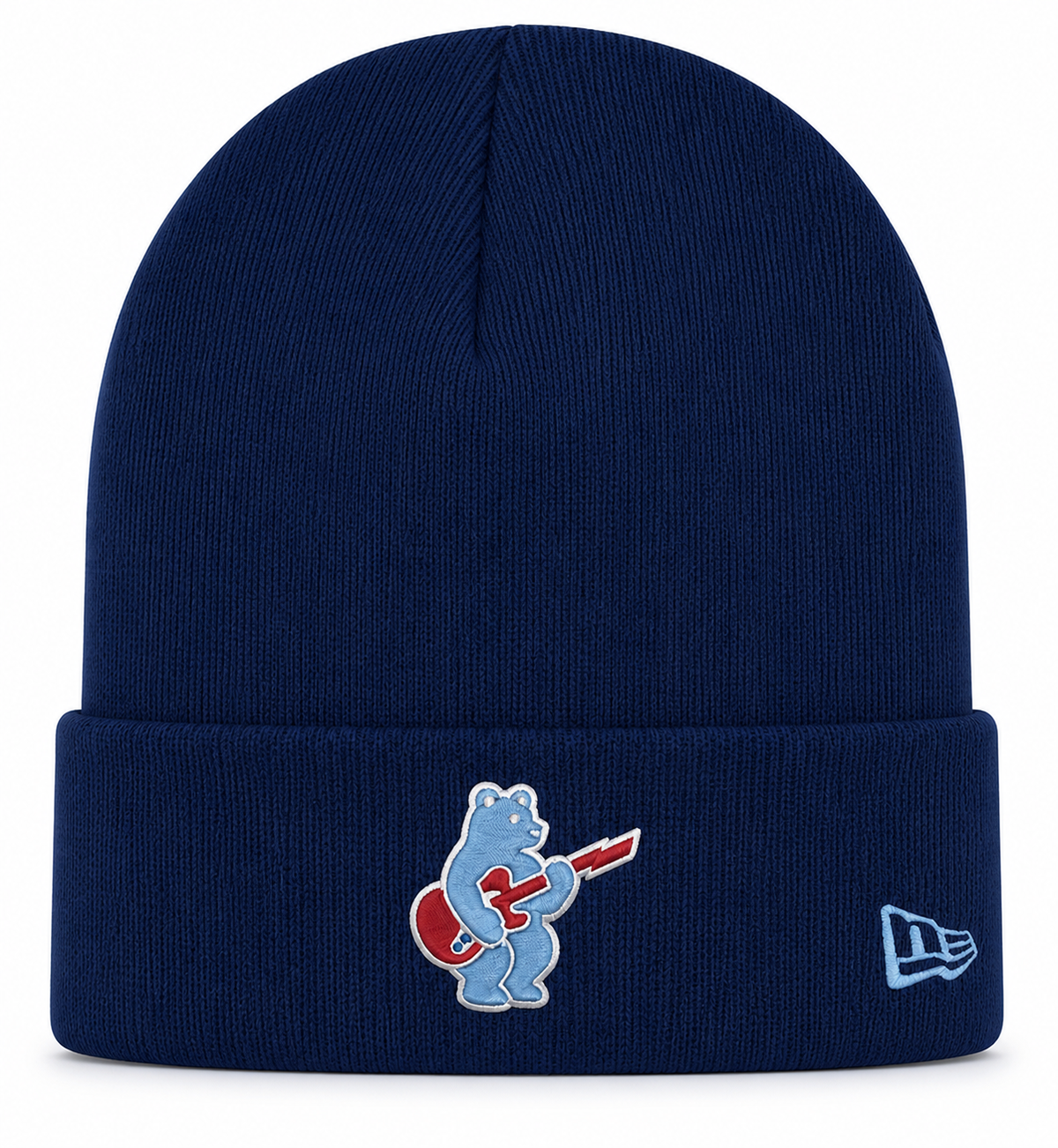 Chicago Cubs New Era Navy Guitar Bear Cuffed Knit Hat Official Team Hat Sports Fan Cap Official MLB Team Hat Baseball Fan Cap