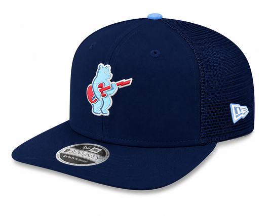 Chicago Cubs New Era Sky Guitar Bear Navy Alternate 2 9SEVENTY Trucker Hat Official Team Hat Sports Fan Cap Official MLB Team Hat Baseball Fan Cap
