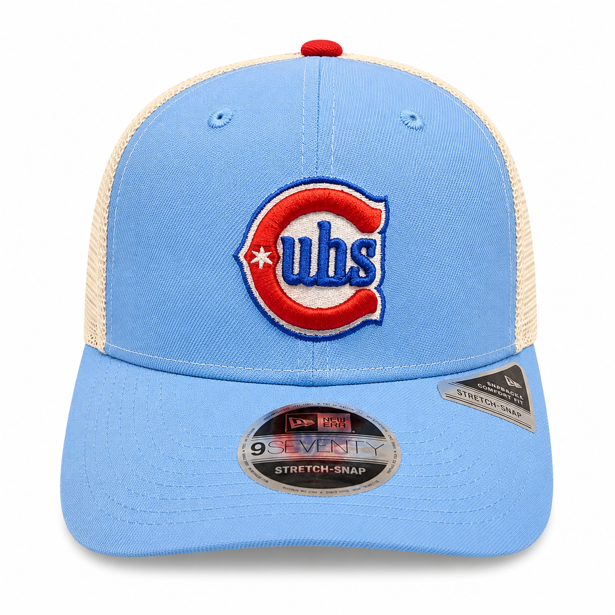 Chicago Cubs New Era Sky Blue Red Alternate 2 9SEVENTY Trucker Hat Official Team Hat Sports Fan Cap Official MLB Team Hat Baseball Fan Cap