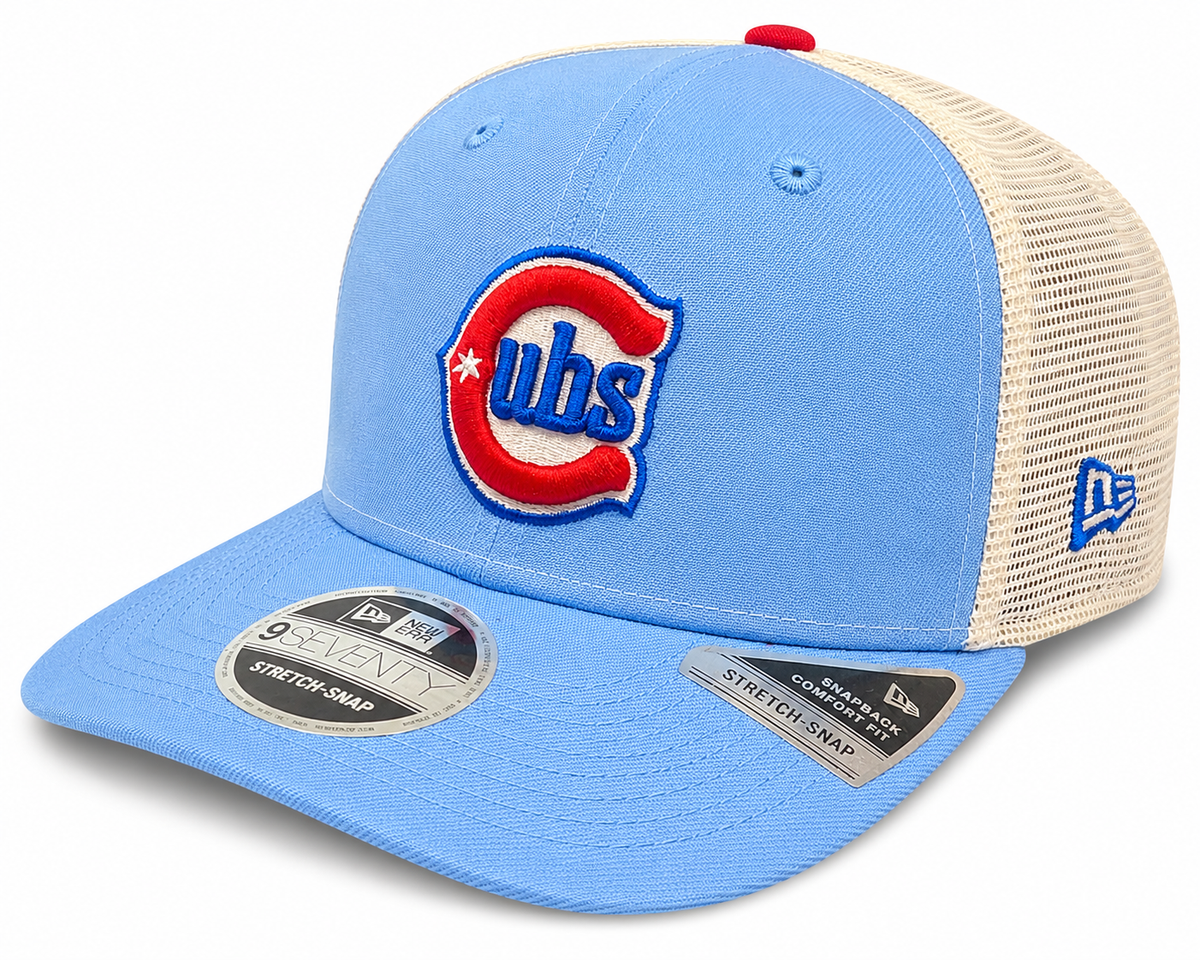 Chicago Cubs New Era Sky Blue Red Alternate 2 9SEVENTY Trucker Hat Official Team Hat Sports Fan Cap Official MLB Team Hat Baseball Fan Cap