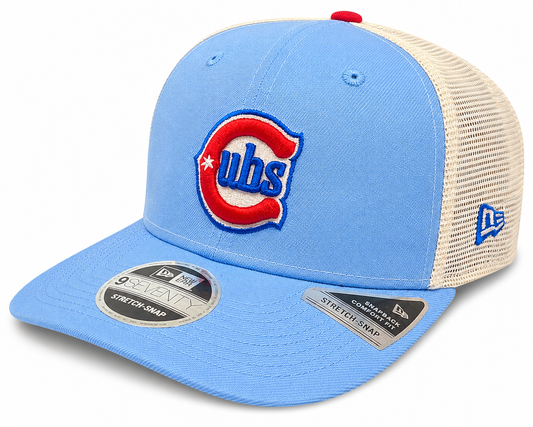 Chicago Cubs New Era Sky Blue Red Alternate 2 9SEVENTY Trucker Hat Official Team Hat Sports Fan Cap Official MLB Team Hat Baseball Fan Cap