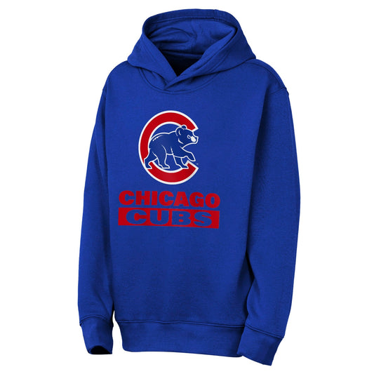 Chicago Cubs Youth Back To Basics Blue Hoodie Official MLB Team Apparel Baseball Fan Gear