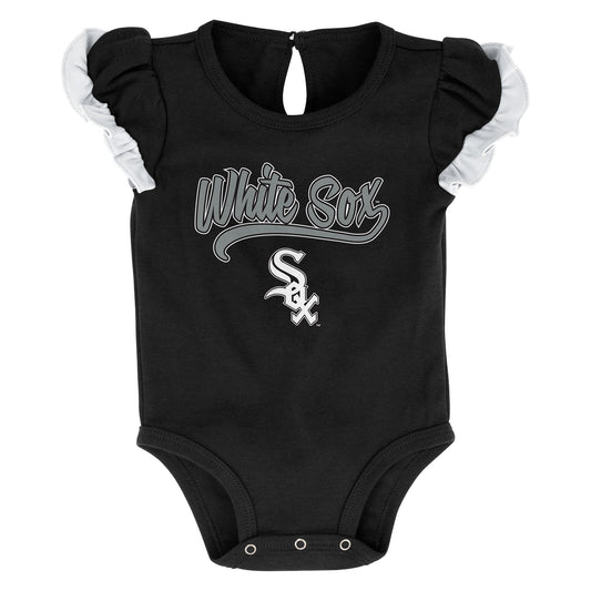 Infant Girls Mlb Chicago White Sox Scream And Shout Short Sleeve 2 Pack Creeper Set Popular MLB Style Fan Collection