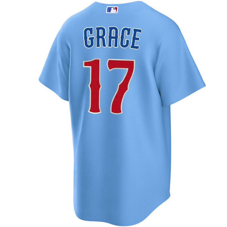 NIKE Men s Chicago Cubs Mark Grace 17 Light Blue 2nd Alternate Replica Jersey Official Team Jersey Sports Fan Apparel Official MLB Team Apparel Baseba