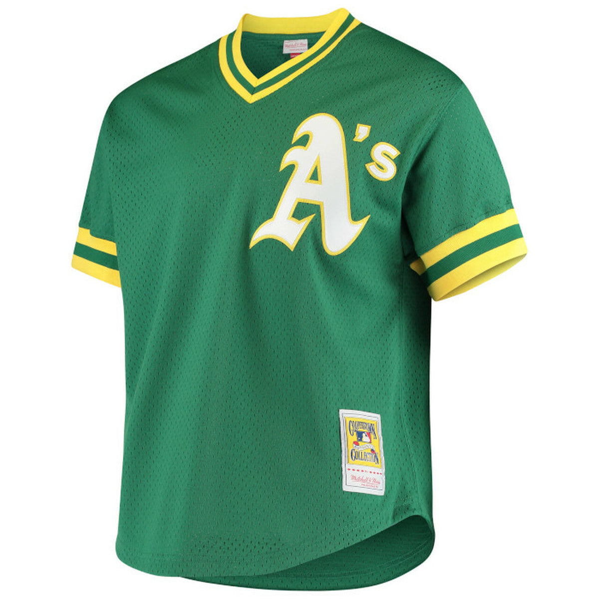 Men s Oakland Athletics Rickey Henderson 1991 Mitchell And Ness Green Cooperstown 1987 Mesh Batting Practice Jersey Official Team Jersey Sports Fan Ap
