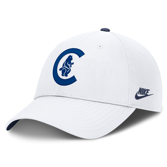 Chicago Cubs Nike Cooperstown Club Logo White Adjustable Hat Official Team Hat Sports Fan Cap Official MLB Team Hat Baseball Fan Cap