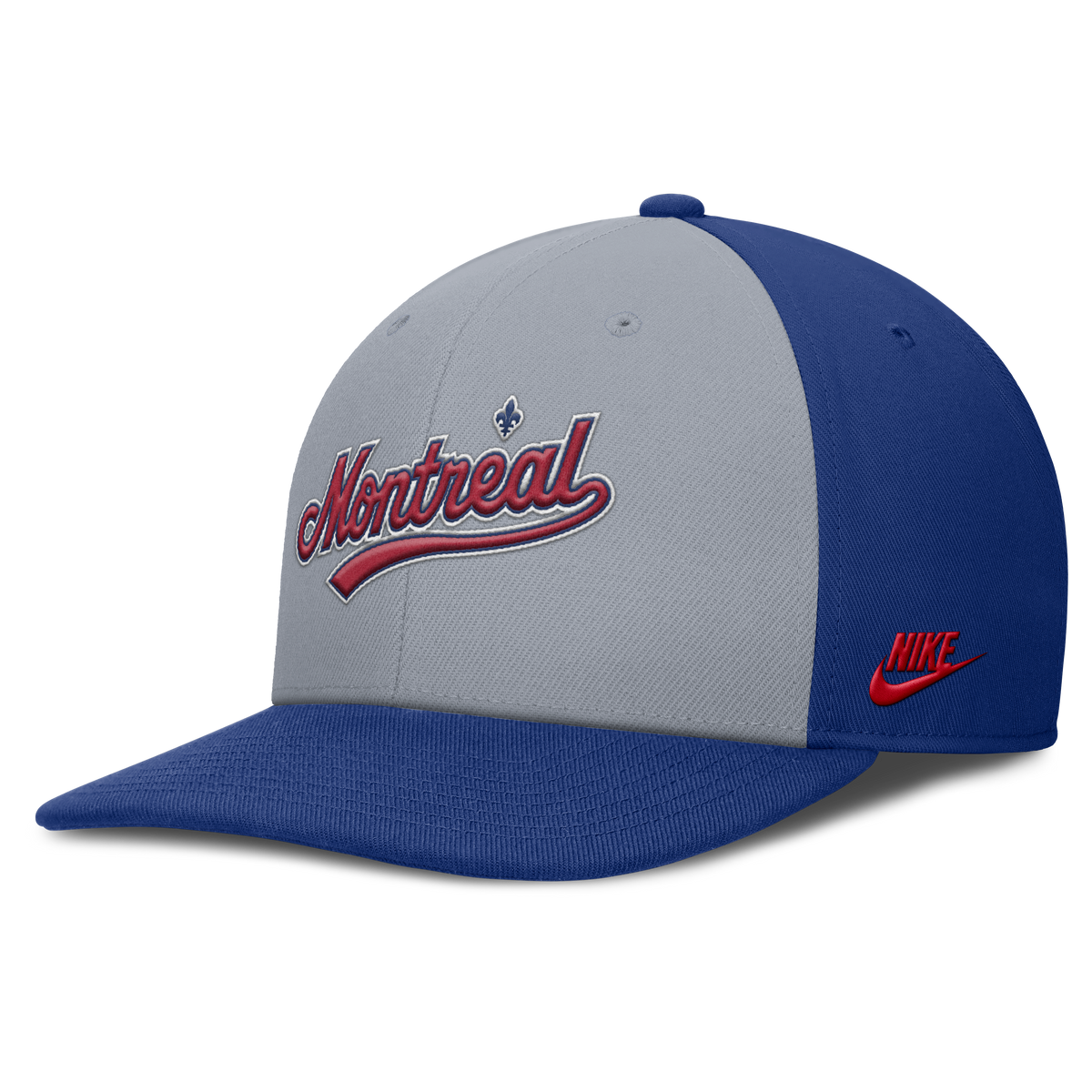 Montreal Expos Nike Gray Royal Dri-Fit Pro Snapback Hat Official Team Hat Sports Fan Cap Official MLB Team Hat Baseball Fan Cap