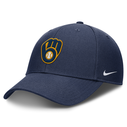 Milwaukee Brewers Nike Navy Club Adjustable Hat Official Team Hat Sports Fan Cap Official MLB Team Hat Baseball Fan Cap