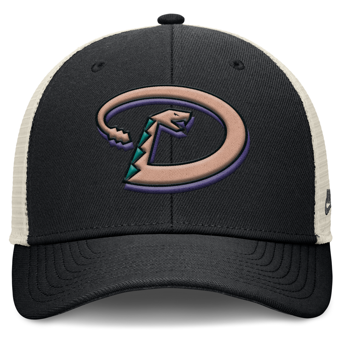 Arizona Diamondbacks Nike Rise Black Adjustable Snapback Trucker Hat Official Team Hat Sports Fan Cap Official MLB Team Hat Baseball Fan Cap