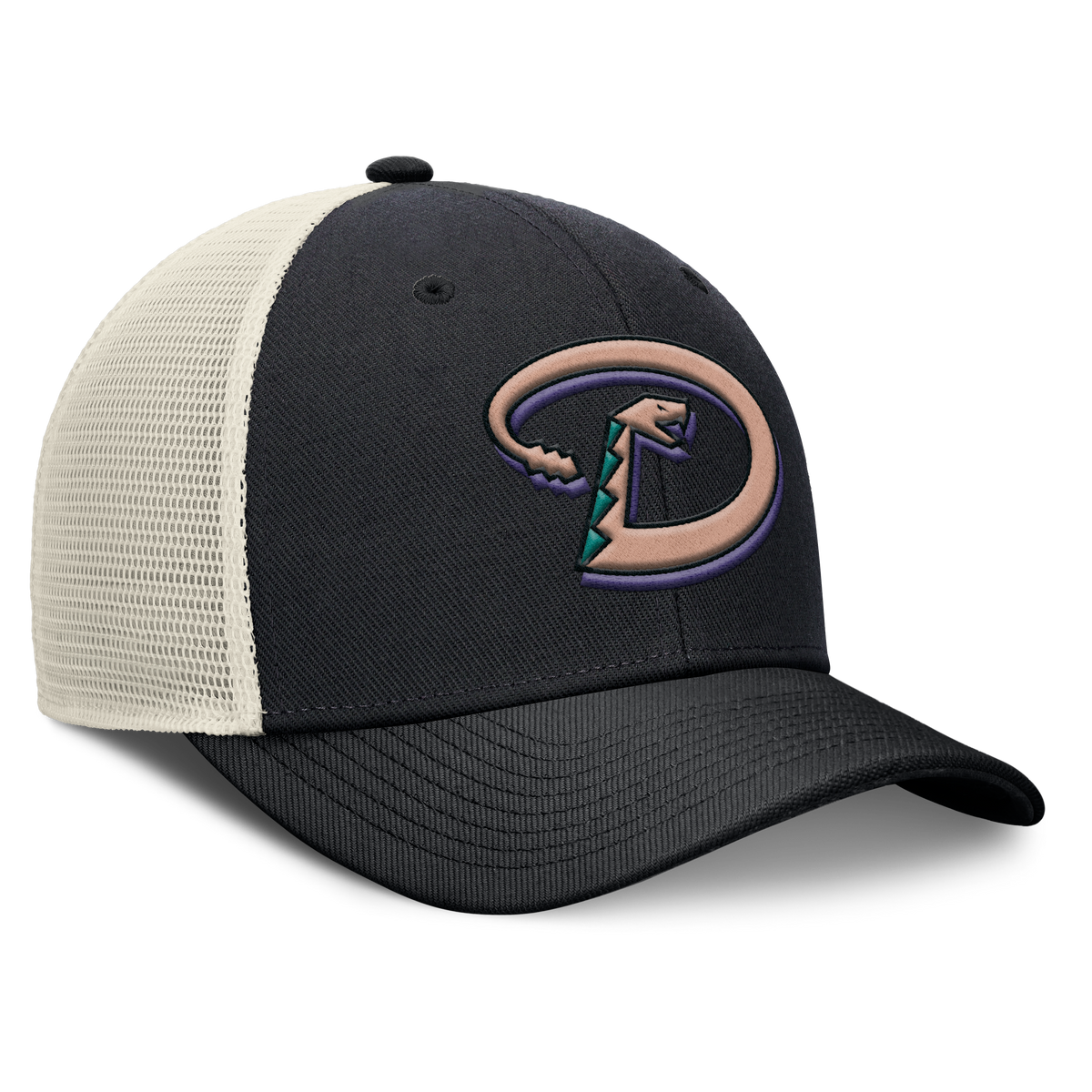 Arizona Diamondbacks Nike Rise Black Adjustable Snapback Trucker Hat Official Team Hat Sports Fan Cap Official MLB Team Hat Baseball Fan Cap