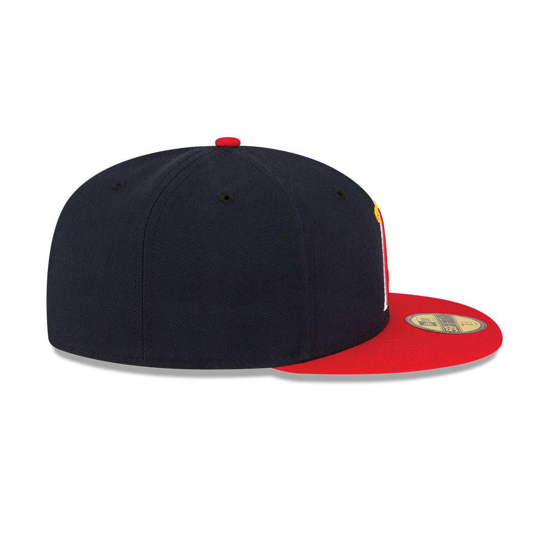 Men s Anaheim Angels New Era Navy Red Alternate On-Field 59FIFTY Fitted Hat Official Team Hat Sports Fan Cap Official MLB Team Hat Baseball Fan Cap