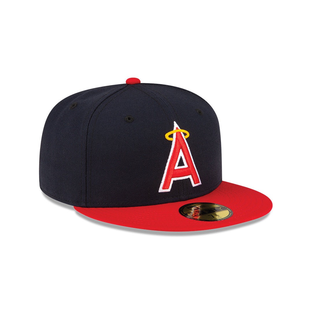 Men s Anaheim Angels New Era Navy Red Alternate On-Field 59FIFTY Fitted Hat Official Team Hat Sports Fan Cap Official MLB Team Hat Baseball Fan Cap