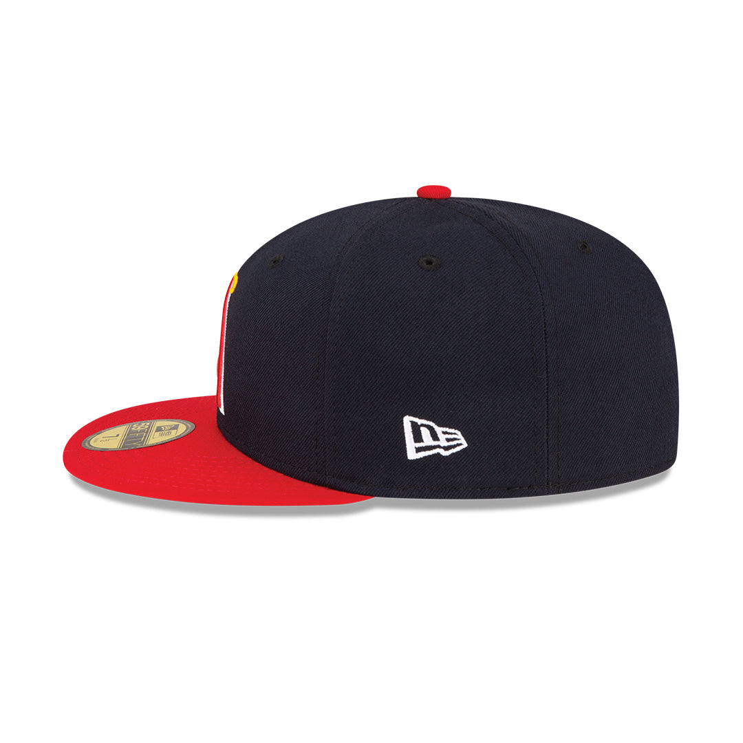 Men s Anaheim Angels New Era Navy Red Alternate On-Field 59FIFTY Fitted Hat Official Team Hat Sports Fan Cap Official MLB Team Hat Baseball Fan Cap