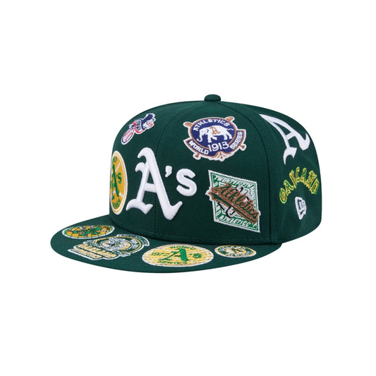 Oakland Athletics MLB All Over Patch 59FIFTY New Era Official Team Hat Sports Fan Cap Official MLB Team Hat Baseball Fan Cap