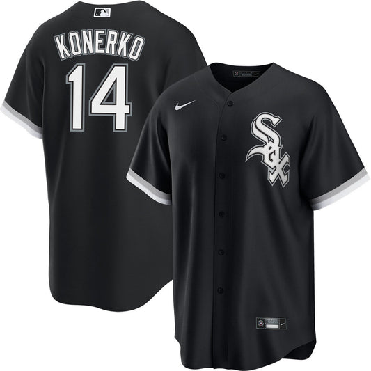 NIKE Men s Paul Konerko Chicago White Sox Black Alternate Premium Twill Replica Jersey Official Team Jersey Sports Fan Apparel Official MLB Team Appar