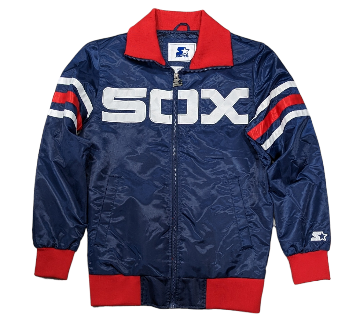 Men s Chicago White Sox The Captain II Cooperstown Collection Navy Starter Varsity Jacket Official Team Hat Sports Fan Cap Official MLB Team Hat Baseb