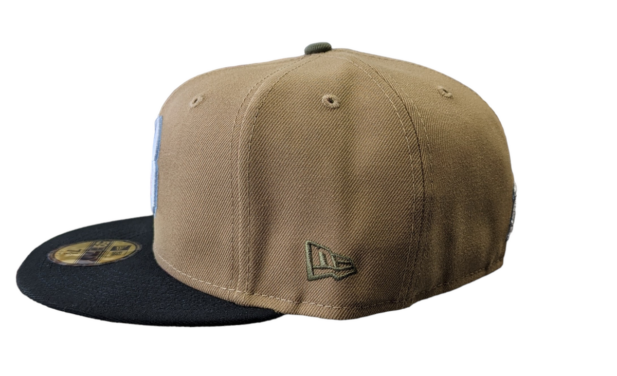 Birmingham Barons Biff New Era Southern League Khaki Black Olive 59FIFTY Fitted Hat Official Team Hat Sports Fan Cap Official MLB Team Hat Baseball Fa