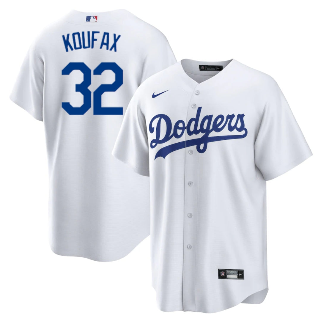 Men s Sandy Koufax Los Angeles Dodgers Nike White Home Replica Team Jersey Official Team Jersey Sports Fan Apparel Official MLB Team Apparel Baseball