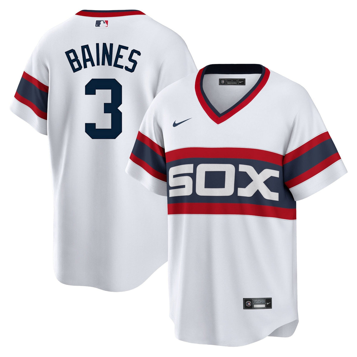 NIKE Men s Harold Baines Chicago White Sox Sunday 1983 Alternate White Premium Twill Replica Jersey Official Team Jersey Sports Fan Apparel Official M